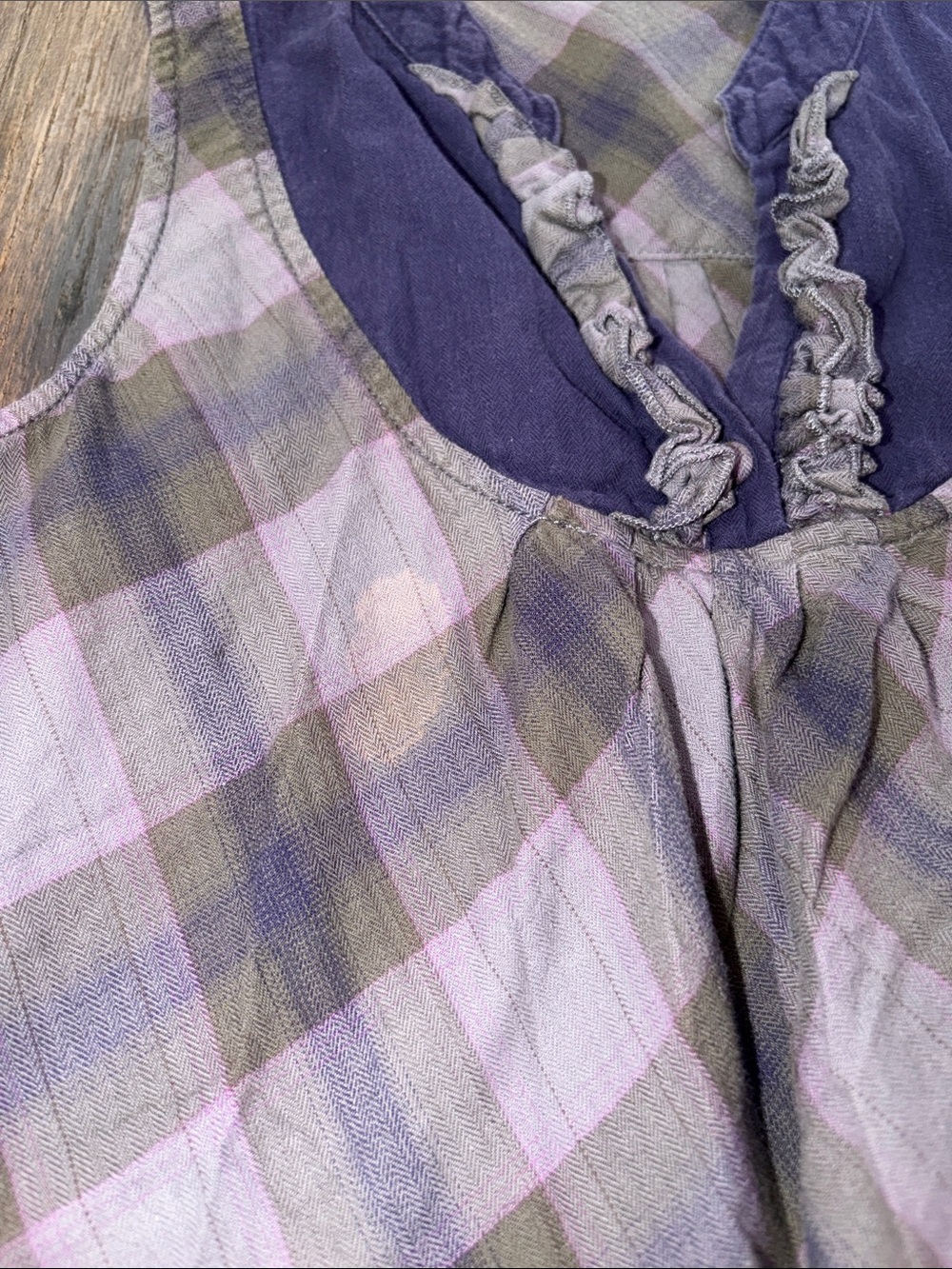 Volcom Purple Plaid Ruffle Yoke Tank - Picture 8 of 8